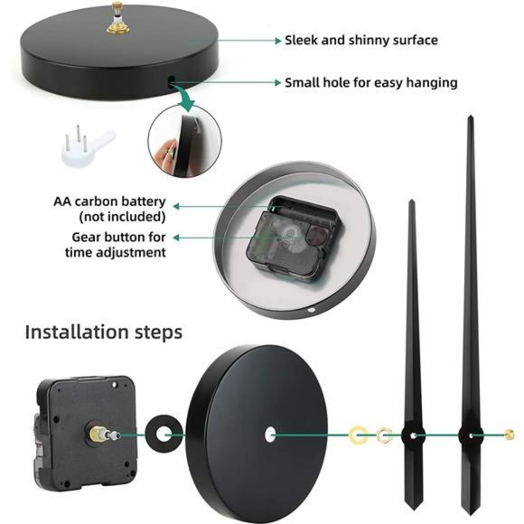 Large 3D Wall Clock, Giant Roman Numerals Clock Frameless Mirror Big Wall Clock - Picture 5 of 5